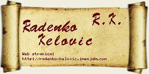 Radenko Kelović vizit kartica